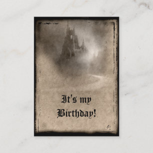 Donkere Castle Gothic Birthday Invitations Informatiekaartje