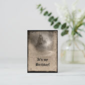 Donkere Castle Gothic Birthday Invitations Informatiekaartje (Staand voorkant)