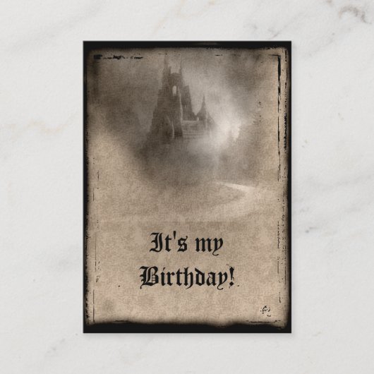 Donkere Castle Gothic Birthday Invitations Informatiekaartje (Voorkant)