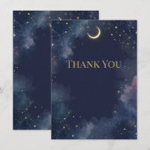 Donkere Celestiale Bedankkaart | Halve Maan (Voorkant / Achterkant)