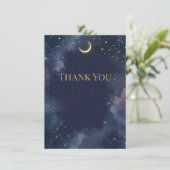 Donkere Celestiale Bedankkaart | Halve Maan (Staand voorkant)