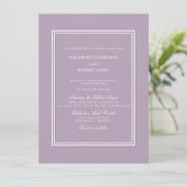 Donkere Chalky Pastel Paars Wedding Invitation Set Kaart (Staand voorkant)