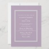 Donkere Chalky Pastel Paars Wedding Invitation Set Kaart (Voorkant)