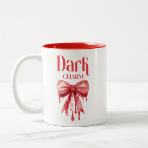 Donkere Charme Coquette Gotische Strik Tweekleurige Koffiemok