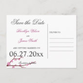 Donkere Cherry Blossom Wedding Save the Date Brief Aankondigingskaart (Achterkant)