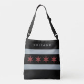 Donkere  Chicago vlag aangepaste crossbody bag Crossbody Tas (Achterkant)
