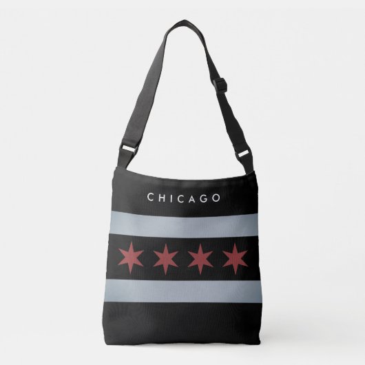 Donkere  Chicago vlag aangepaste crossbody bag Crossbody Tas (Voorkant)