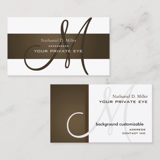 Donkere Chocolade Brown/DIY Background Visitekaartje (Voorkant / Achterkant)