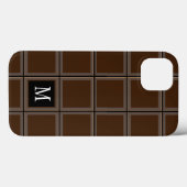 Donkere chocolade bruin, aangepast Initiaal gestre Case-Mate iPhone Case (Achterkant (horizontaal))