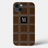 Donkere chocolade bruin, aangepast Initiaal gestre Case-Mate iPhone Case (Achterkant)