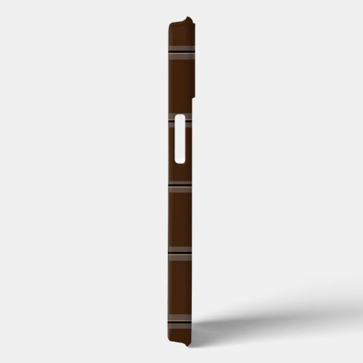 Donkere chocolade bruin, aangepast Initiaal gestre Case-Mate iPhone Case (Achterkant / Rechts)