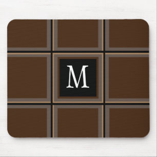 Donkere chocolade bruin, aangepast Initiaal gestre Muismat