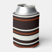 Donkere chocolade bruine strepen blikjeskoeler (Blikje Voorkant)
