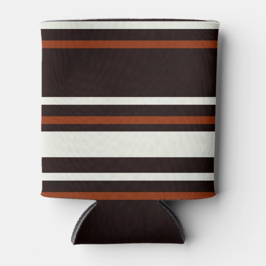 Donkere chocolade bruine strepen blikjeskoeler (Voorkant)