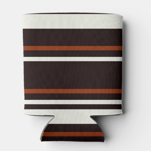 Donkere chocolade bruine strepen blikjeskoeler (Achterkant)