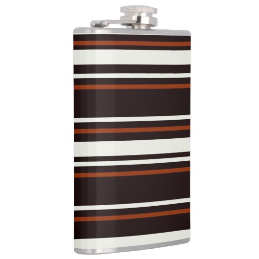 Donkere chocolade bruine strepen heupfles (Rechts)