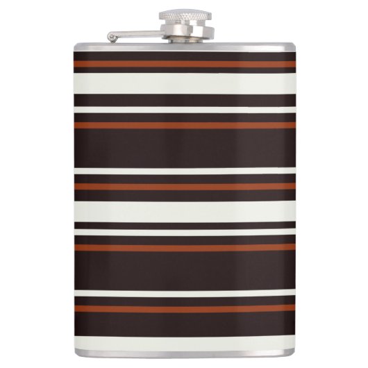 Donkere chocolade bruine strepen heupfles (Voorkant)