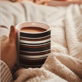 Donkere chocolade bruine strepen koffiemok