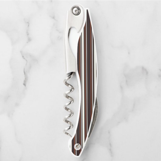 Donkere chocolade bruine strepen kurkentrekker (Voorkant)