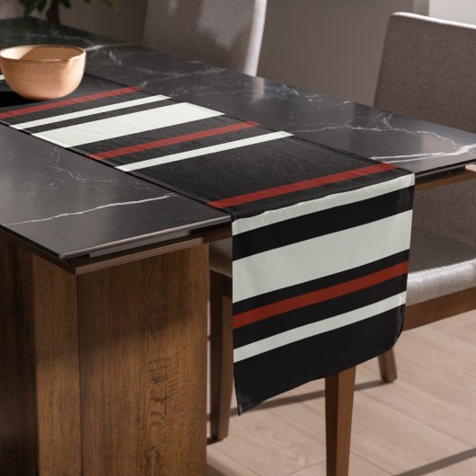 Donkere chocolade bruine strepen lange tafelloper