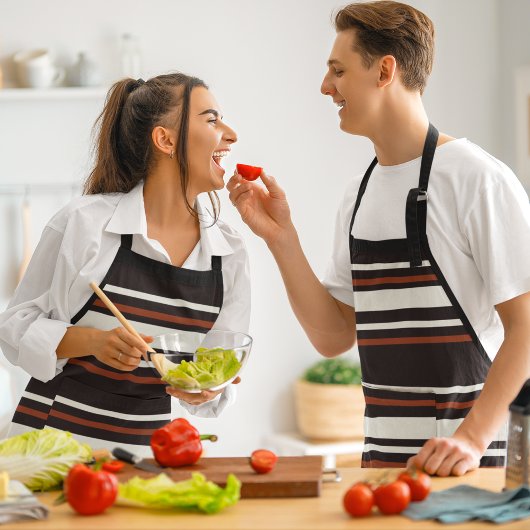 Donkere chocolade bruine strepen schort