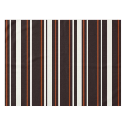 Donkere chocolade bruine strepen tafelkleed (Voorkant (Horizontaal))