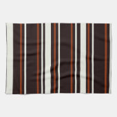 Donkere chocolade bruine strepen theedoek (Horizontaal)