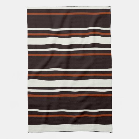 Donkere chocolade bruine strepen theedoek (Verticaal)