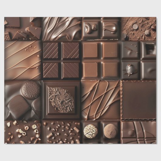 "Donkere chocolade cacao gelukzaligheid" Gift Cadeaupapier (Vlak)