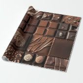 "Donkere chocolade cacao gelukzaligheid" Gift Cadeaupapier (Uitgerold)
