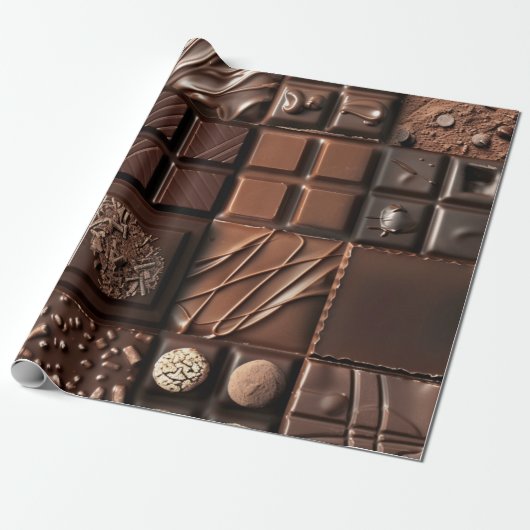 "Donkere chocolade cacao gelukzaligheid" Gift Cadeaupapier (Uitgerold)
