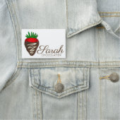 Donkere chocolade Dekte aardbeienchocolatier Naamplaatje (In situ)