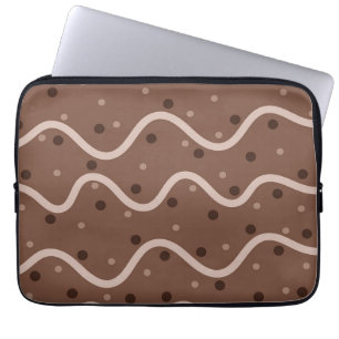 Donkere chocolade drizzle en sprinkhaanpatroon laptop sleeve
