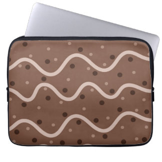Donkere chocolade drizzle en sprinkhaanpatroon laptop sleeve