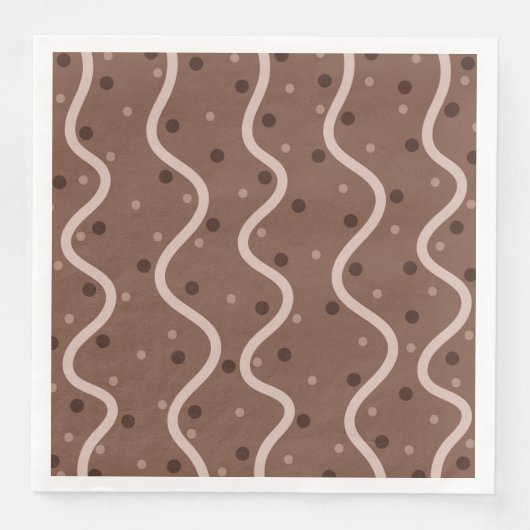 Donkere chocolade drizzle en sprinkhaanpatroon servet (Voorkant)