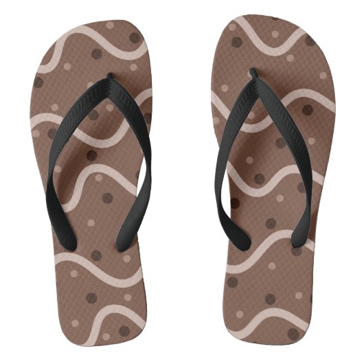 Donkere chocolade drizzle en sprinkhaanpatroon teenslippers (Voetbed)
