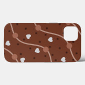 Donkere chocolade hartspatroon Case-Mate iPhone case (Achterkant (horizontaal))