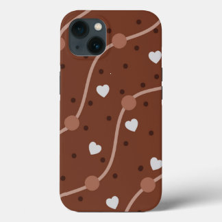 Donkere chocolade hartspatroon Case-Mate iPhone case
