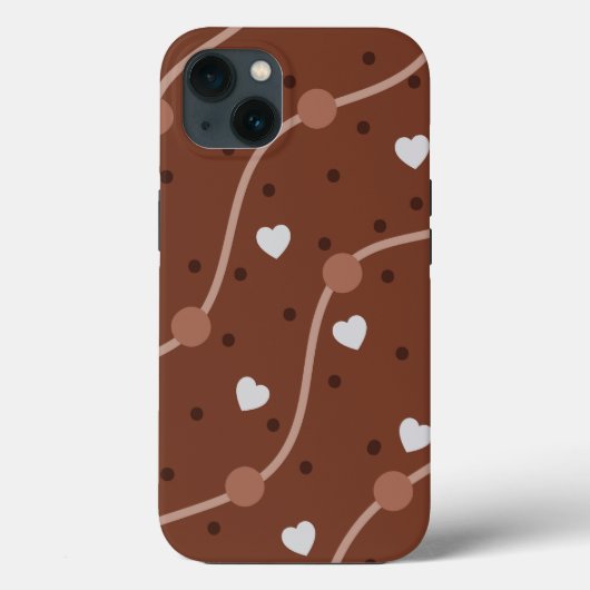Donkere chocolade hartspatroon Case-Mate iPhone case (Achterkant)