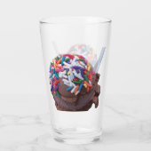 Donkere chocolade Ice Cream met sprinkelglas Glas (Achterkant)