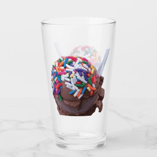 Donkere chocolade Ice Cream met sprinkelglas Glas (Voorkant)