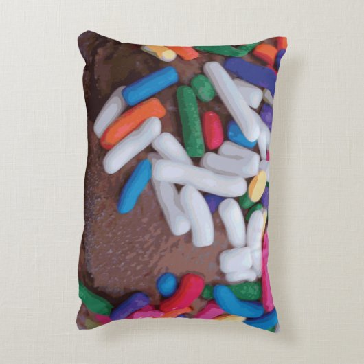 Donkere chocolade-ijs met regenboogspringen accent kussen (Achterkant (Verticaal))