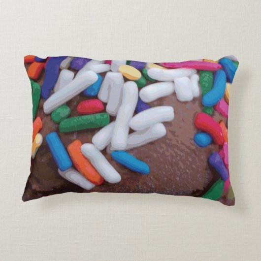 Donkere chocolade-ijs met regenboogspringen accent kussen (Achterkant)