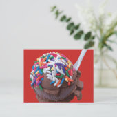 Donkere chocolade-ijs met regenboogspringen briefkaart (Staand voorkant)