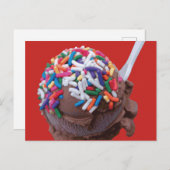 Donkere chocolade-ijs met regenboogspringen briefkaart (Voorkant / Achterkant)