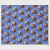 Donkere chocolade-ijs met regenboogspringen cadeaupapier (Vlak)