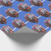 Donkere chocolade-ijs met regenboogspringen cadeaupapier (Hoek)
