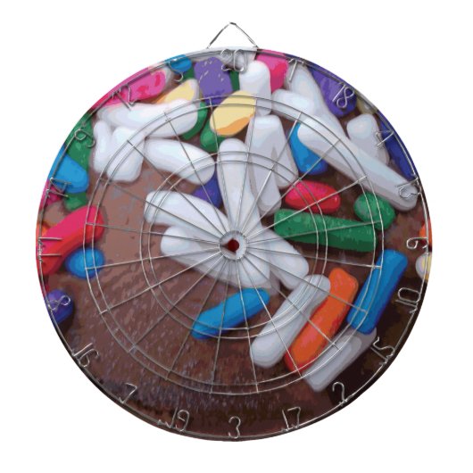 Donkere chocolade-ijs met regenboogspringen dartbord (Voorkant)