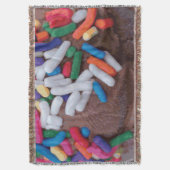 Donkere chocolade-ijs met regenboogspringen deken (Voorkant Verticaal)