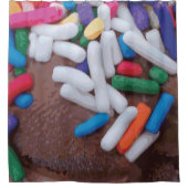 Donkere chocolade-ijs met regenboogspringen douchegordijn (Voorkant)